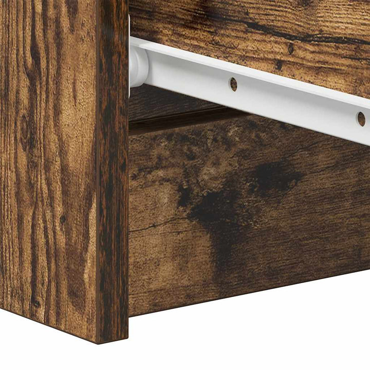 kommode 60x35x98,5 cm konstrueret træ røget egetræsfarve