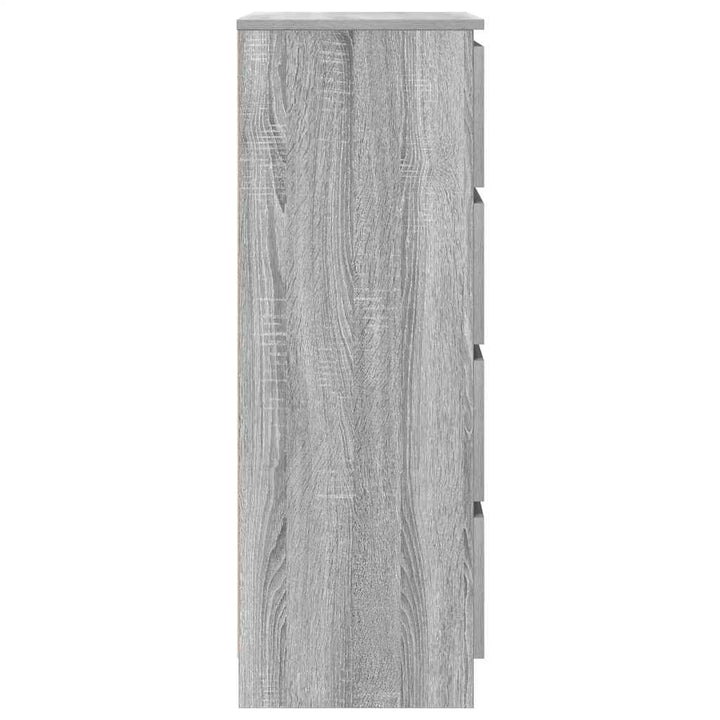 kommode 60x35x98,5 cm konstrueret træ grå sonoma-eg