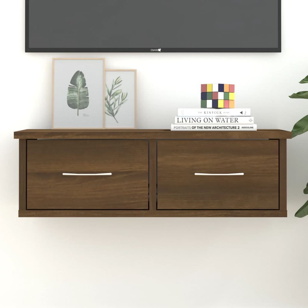 vægskab 60x26x18,5 cm konstrueret træ brun egetræsfarve