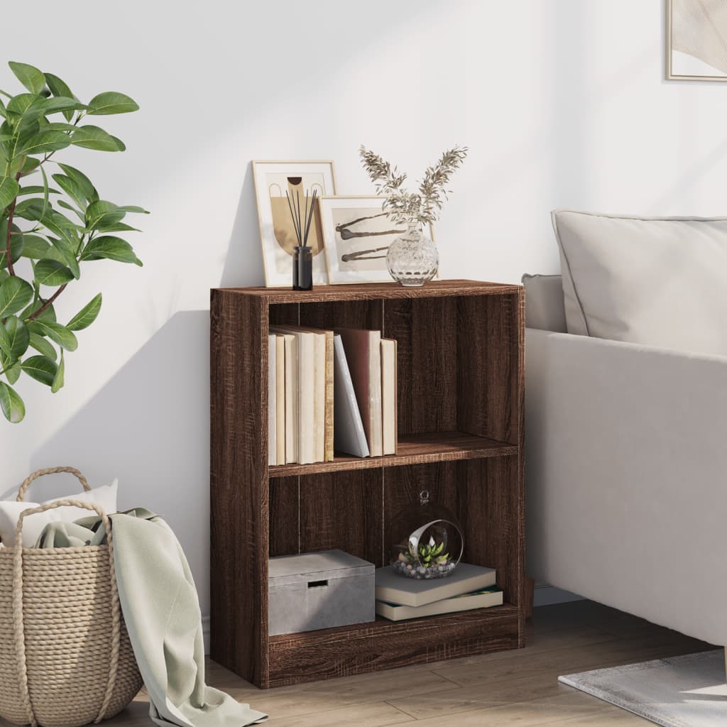 bogreol 60x24x76 cm konstrueret træ brun egetræsfarve