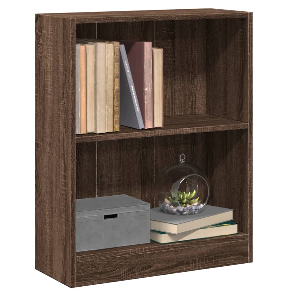 bogreol 60x24x76 cm konstrueret træ brun egetræsfarve