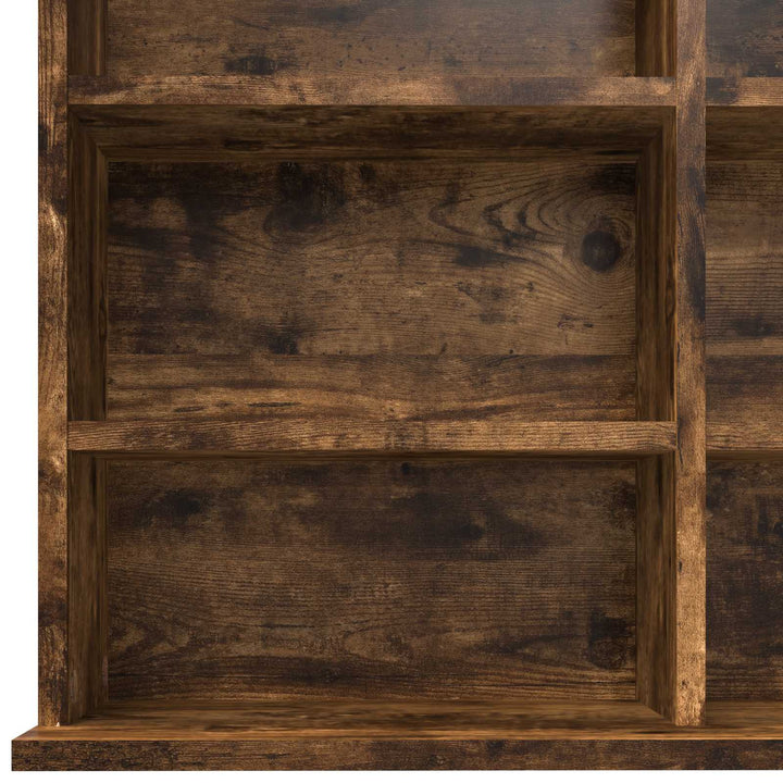 reol 102x23x177,5 cm konstrueret træ røget egetræsfarve