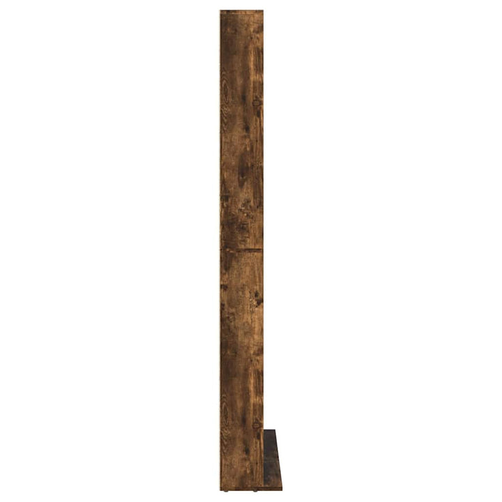 reol 102x23x177,5 cm konstrueret træ røget egetræsfarve