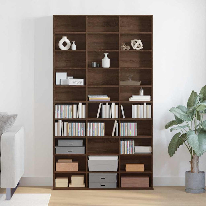 reol 102x23x177,5 cm konstrueret træ brun egetræsfarve