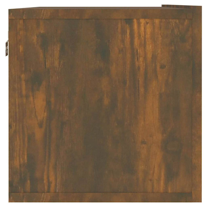 væghængt tv-bord 120x30x30 cm konstrueret træ røget egetræ