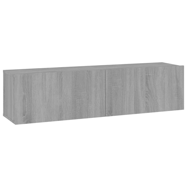 væghængt tv-bord 120x30x30 cm konstrueret træ grå sonoma-eg