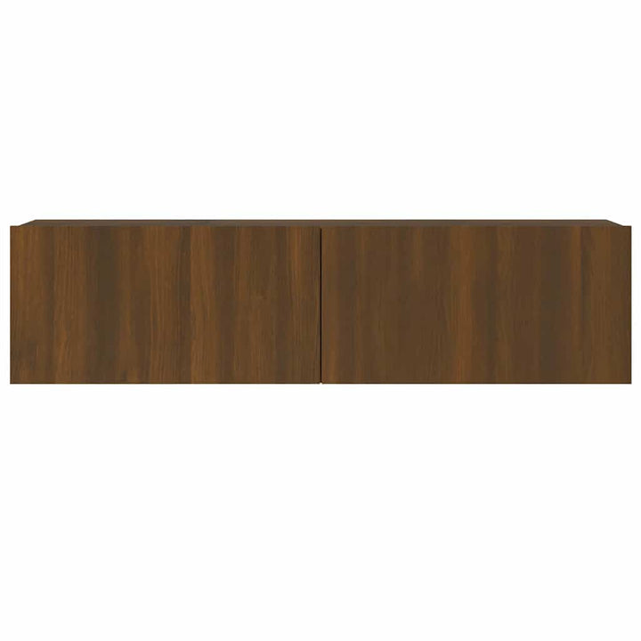 væghængt tv-bord 120x30x30 cm konstrueret træ brunt egetræ