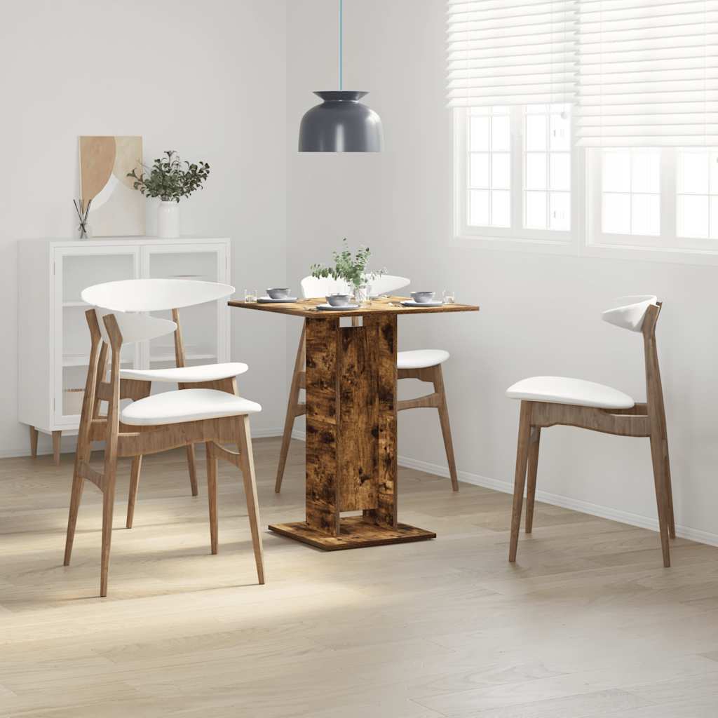 bistrobord 60x60x75 cm konstrueret træ røget egetræsfarve