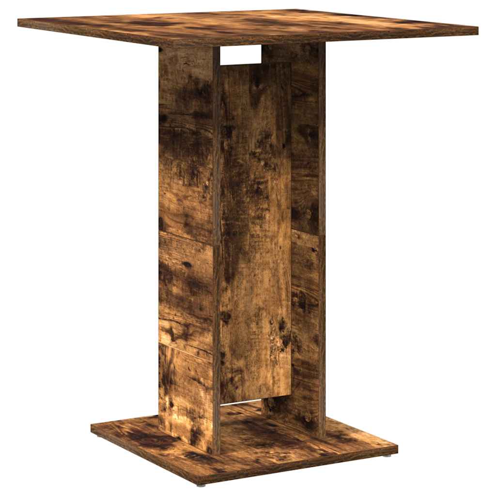 bistrobord 60x60x75 cm konstrueret træ røget egetræsfarve