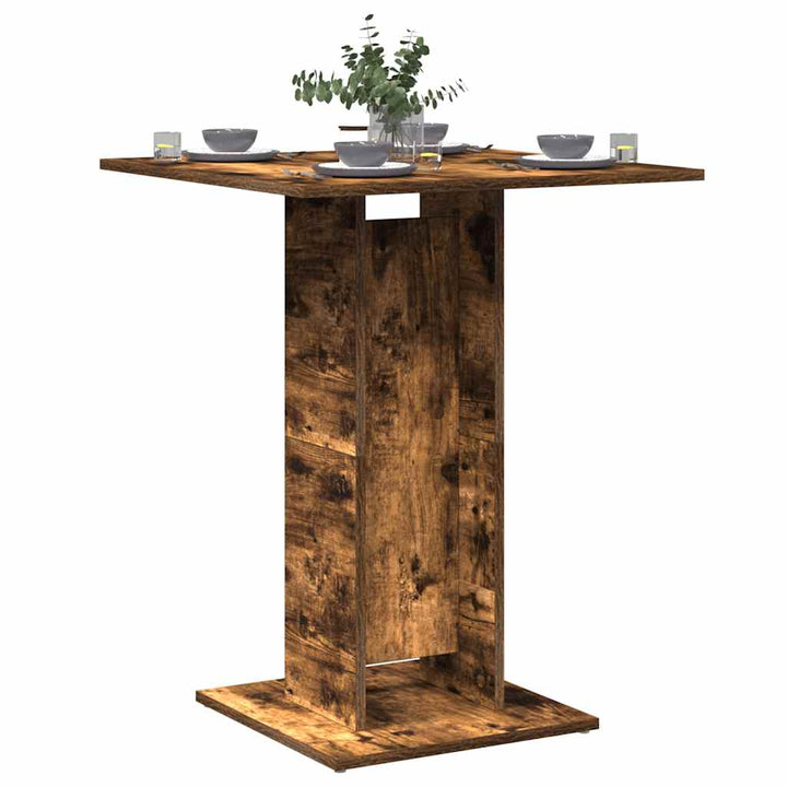 bistrobord 60x60x75 cm konstrueret træ røget egetræsfarve