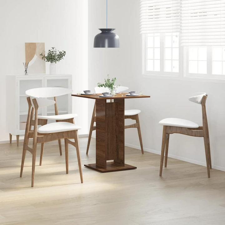 bistrobord 60x60x75 cm konstrueret træ brun egetræ