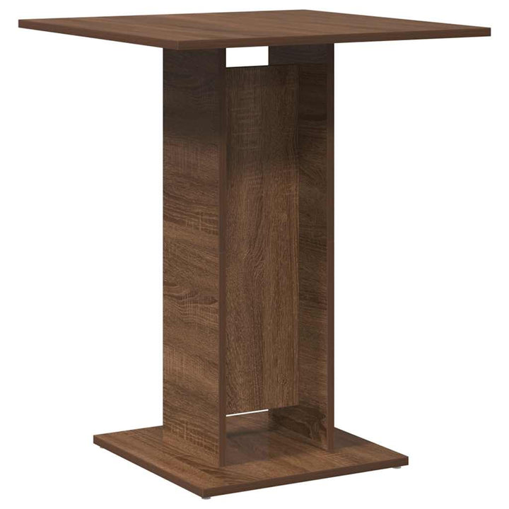 bistrobord 60x60x75 cm konstrueret træ brun egetræ