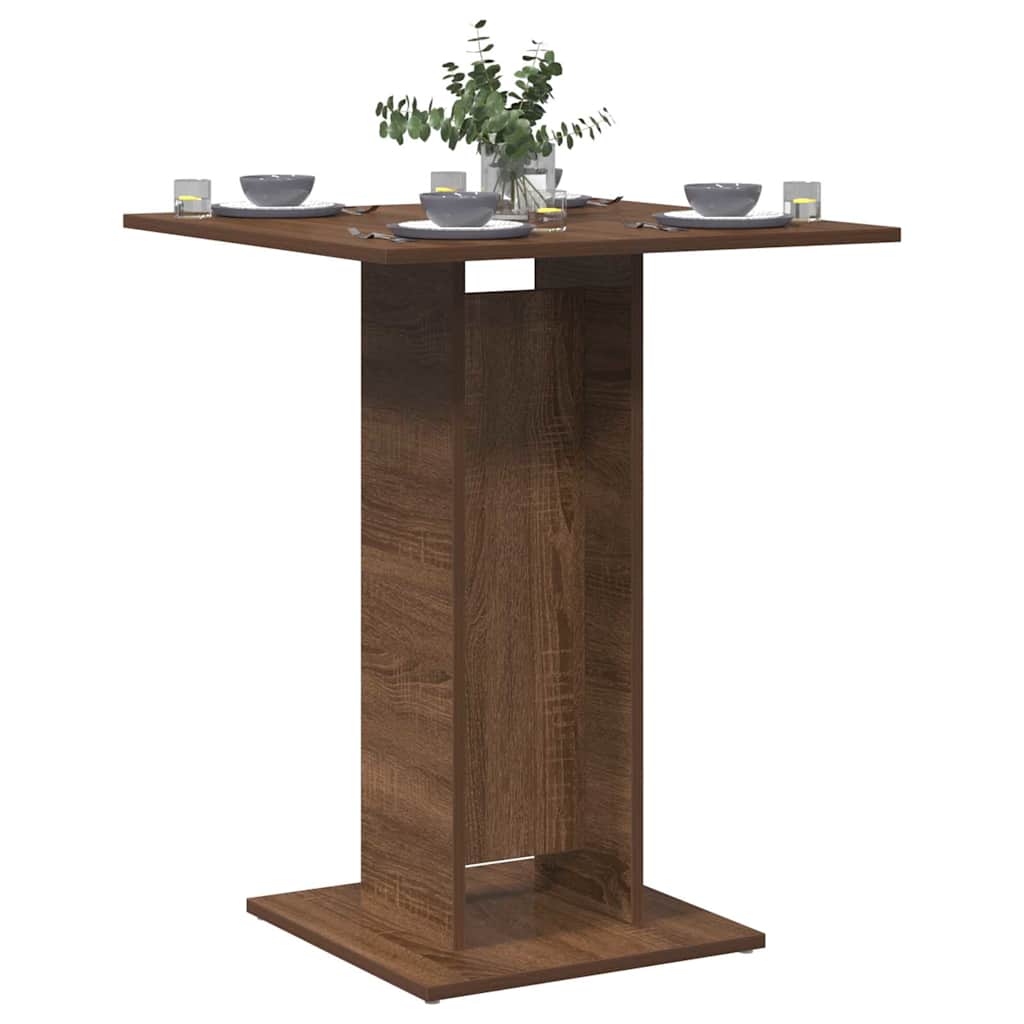 bistrobord 60x60x75 cm konstrueret træ brun egetræ