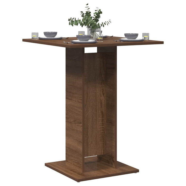 bistrobord 60x60x75 cm konstrueret træ brun egetræ