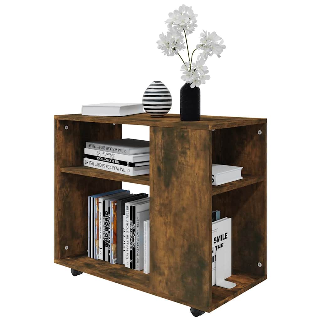 sidebord 70x35x55 cm konstrueret træ røget egetræsfarve