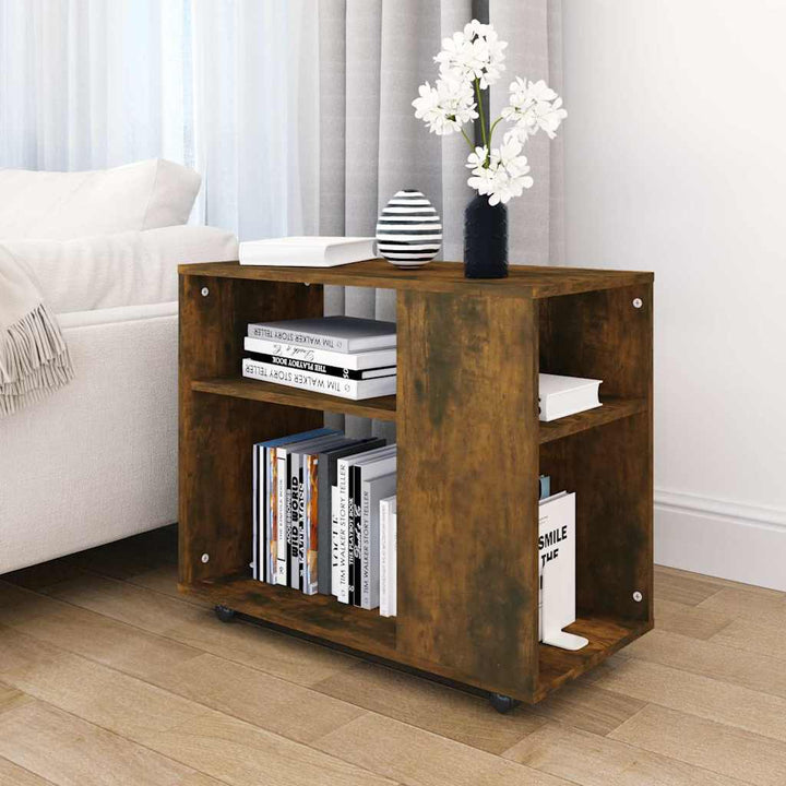 sidebord 70x35x55 cm konstrueret træ røget egetræsfarve