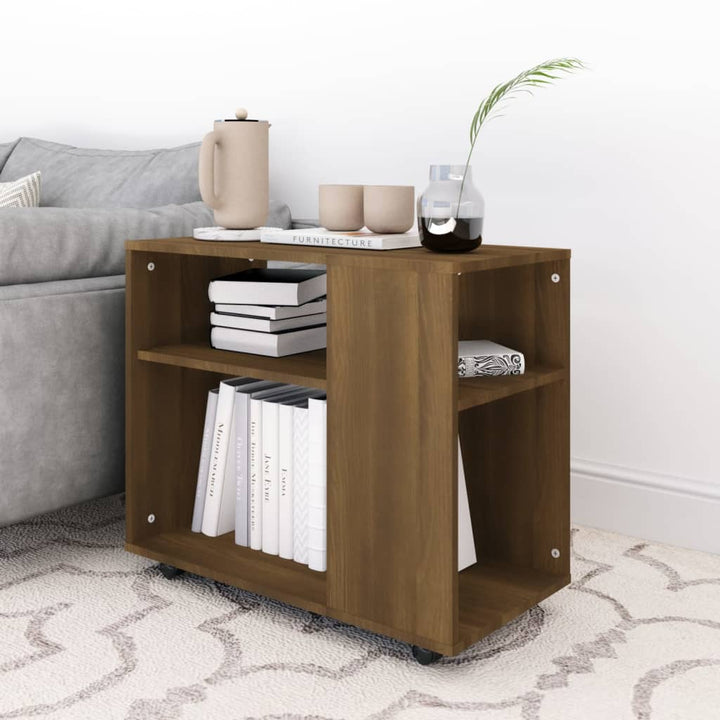 sidebord 70x35x55 cm konstrueret træ brun egetræsfarve