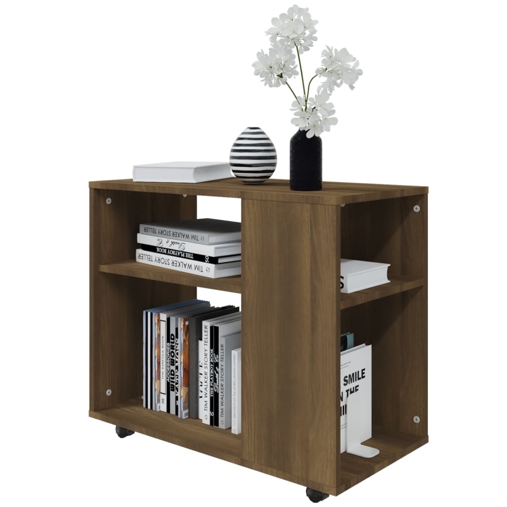 sidebord 70x35x55 cm konstrueret træ brun egetræsfarve