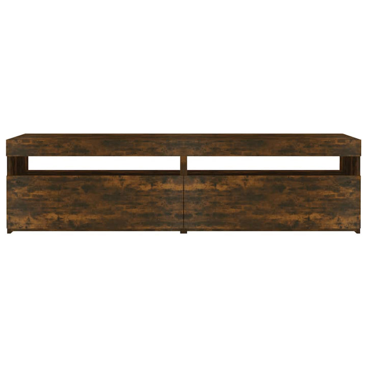 tv-borde 2 stk. med LED-lys 75x35x40 cm røget egetræsfarve