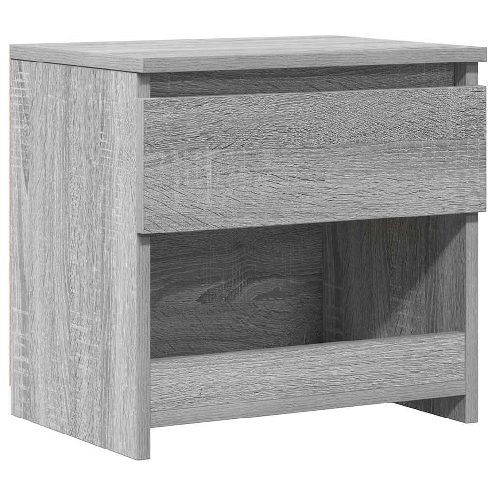 sengebord 40x30x39 cm konstrueret træ grå sonoma-eg