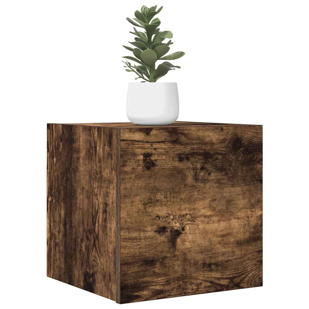 væghængte tv-skabe 2 stk. 30,5x30x30 cm røget egetræsfarve