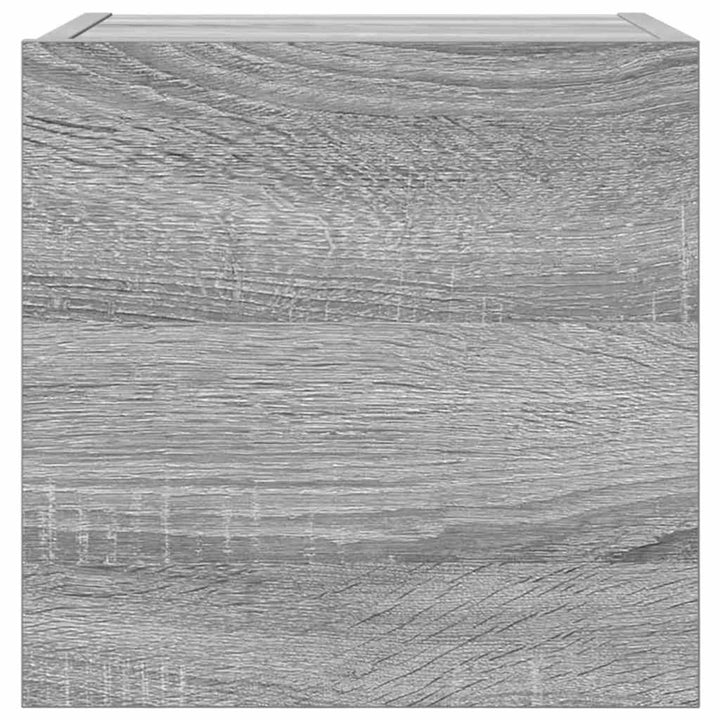 væghængtee tv-skab 4 stk. 30,5x30x30 cm grå og sonoma-eg
