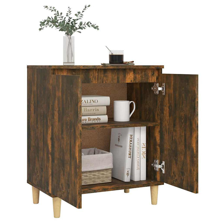 skænk 60x35x70 cm konstrueret træ røget egetræsfarve