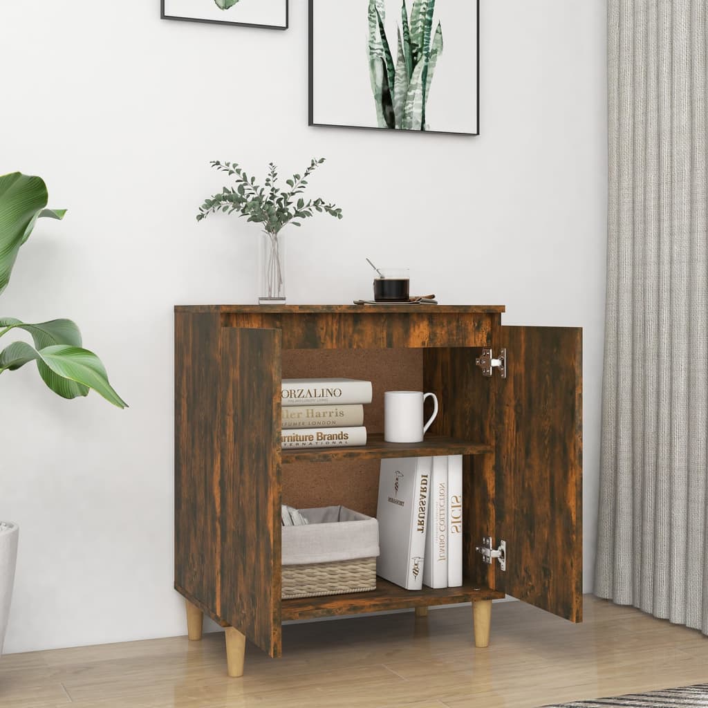 skænk 60x35x70 cm konstrueret træ røget egetræsfarve