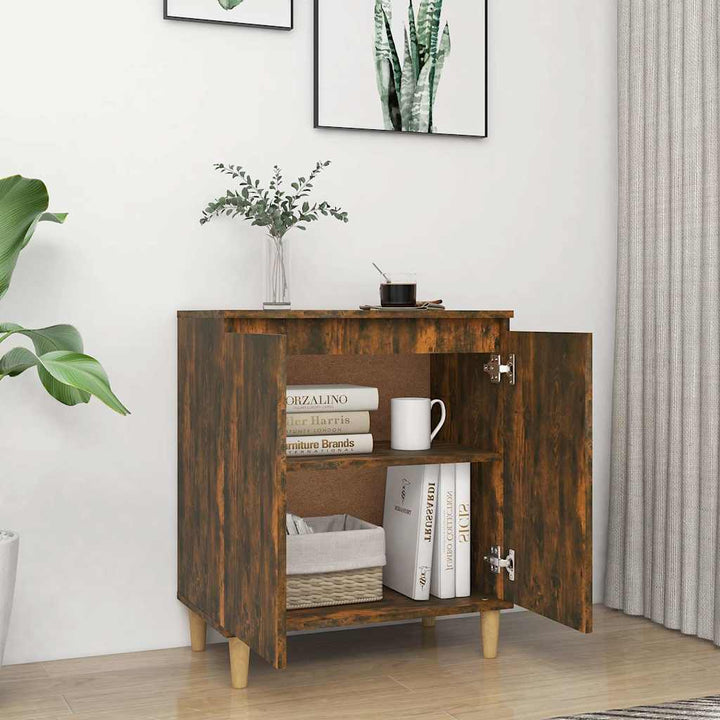 skænk 60x35x70 cm konstrueret træ røget egetræsfarve