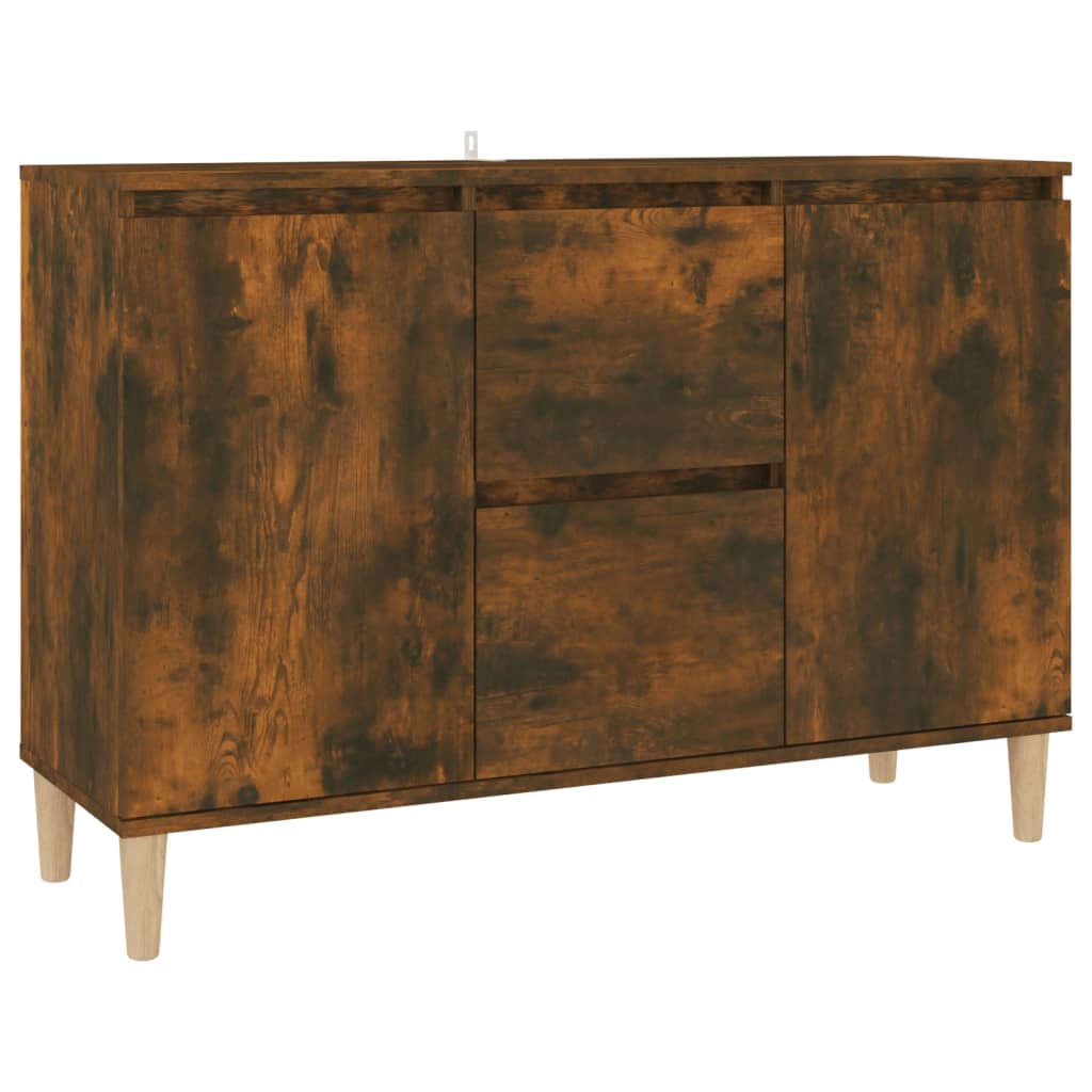 skænk 101x35x70 cm konstrueret træ røget egetræsfarve