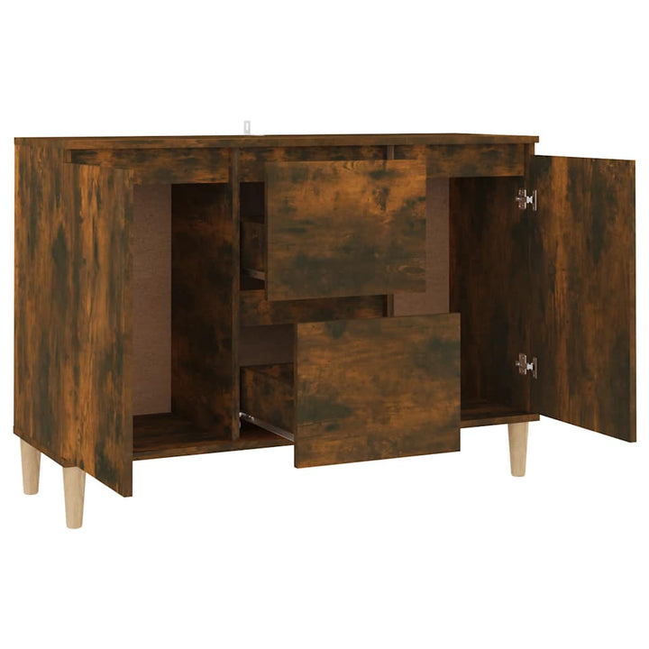 skænk 101x35x70 cm konstrueret træ røget egetræsfarve