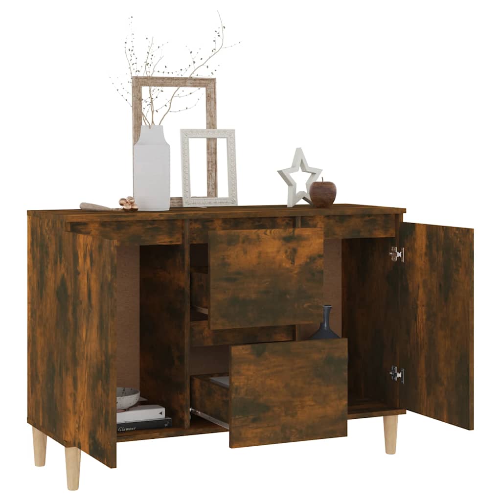 skænk 101x35x70 cm konstrueret træ røget egetræsfarve