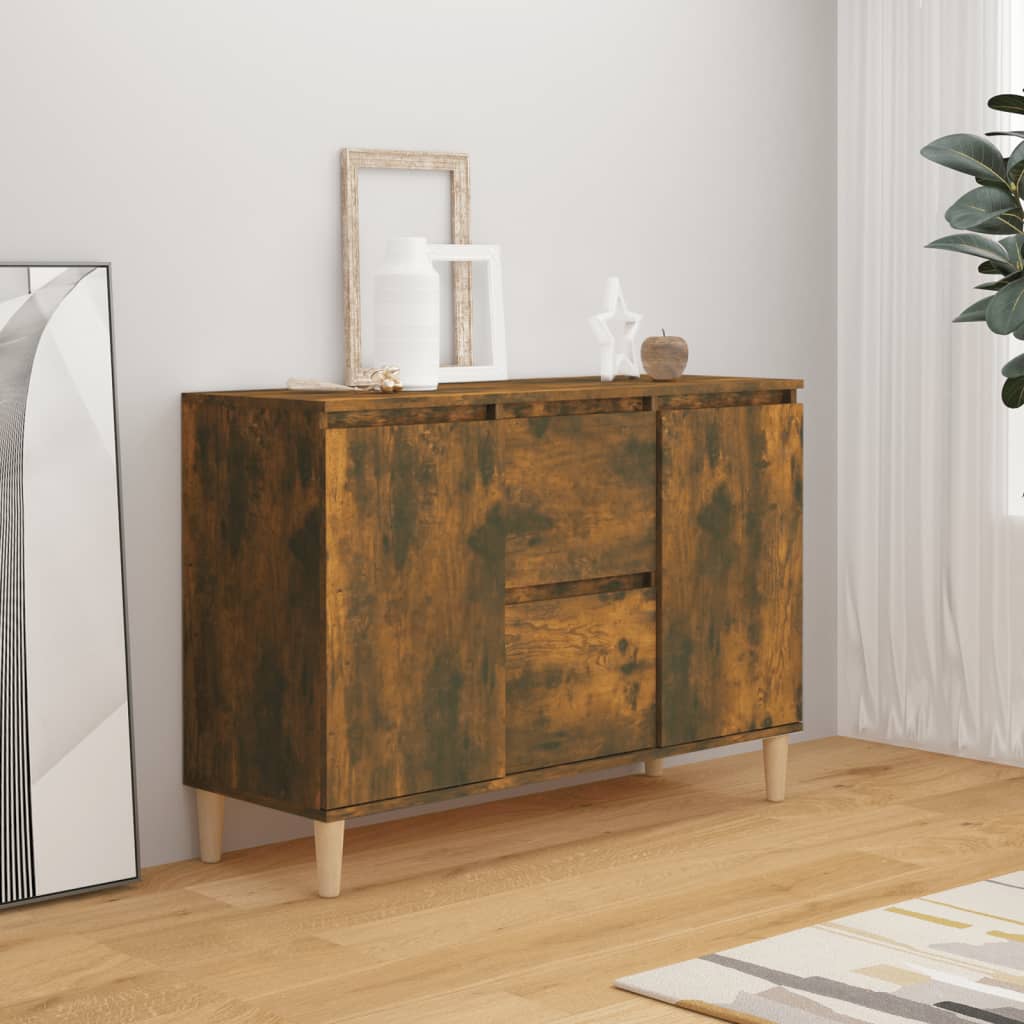 skænk 101x35x70 cm konstrueret træ røget egetræsfarve