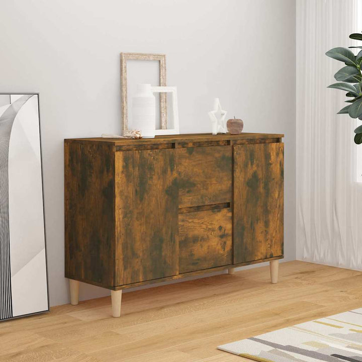 skænk 101x35x70 cm konstrueret træ røget egetræsfarve