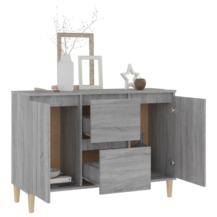 skænk 101x35x70 cm konstrueret træ grå sonoma-eg