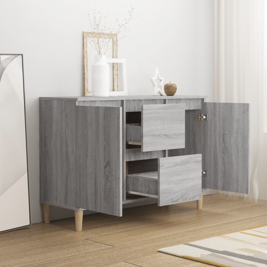 skænk 101x35x70 cm konstrueret træ grå sonoma-eg