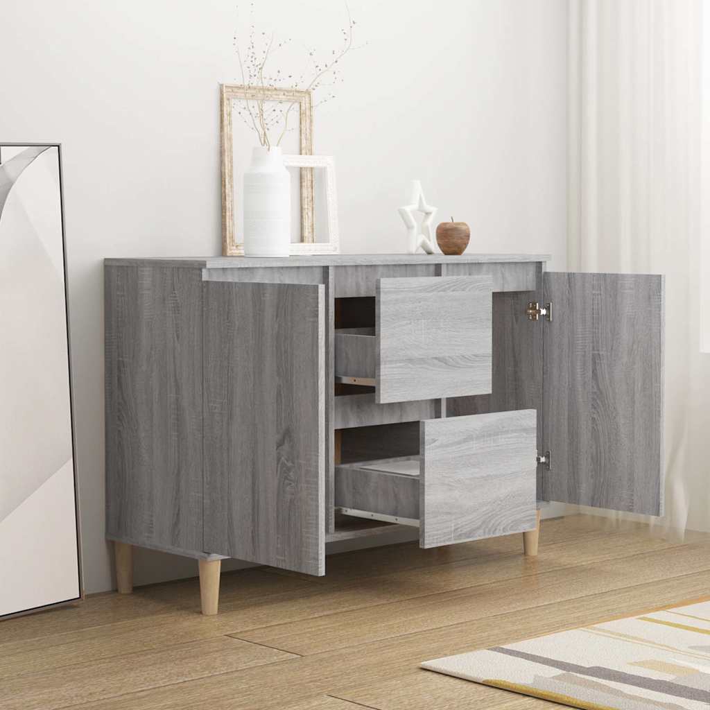 skænk 101x35x70 cm konstrueret træ grå sonoma-eg