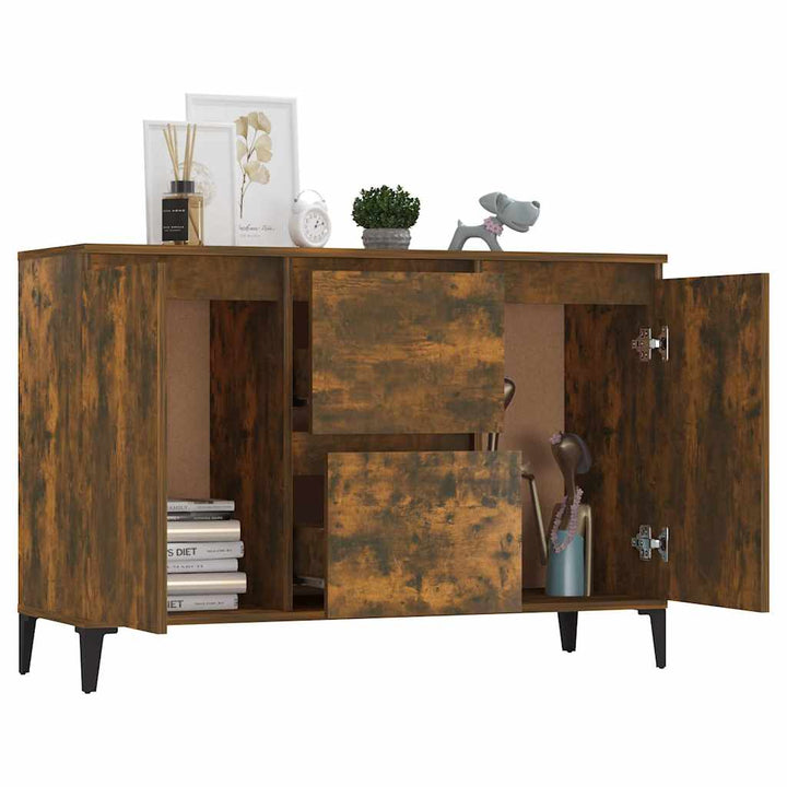 skænk 102x35x70 cm konstrueret træ røget egetræsfarve