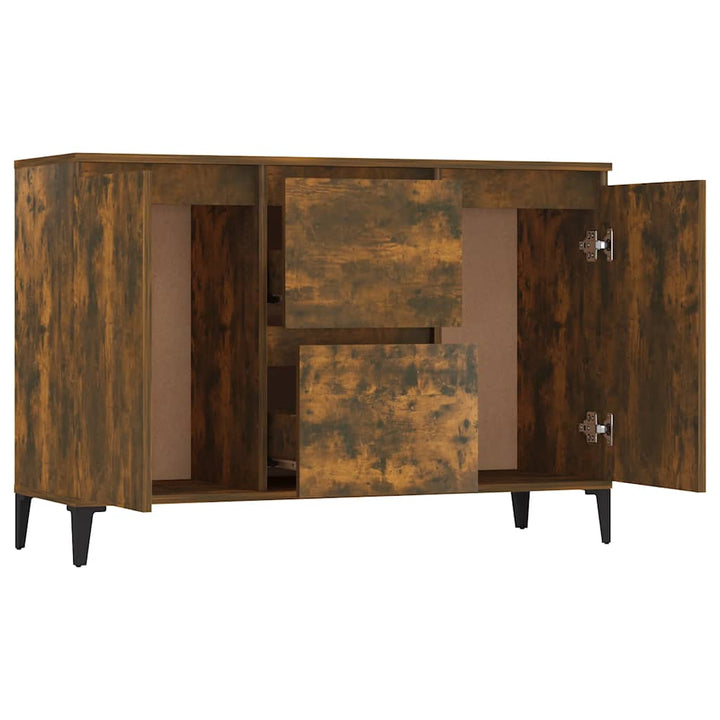 skænk 102x35x70 cm konstrueret træ røget egetræsfarve