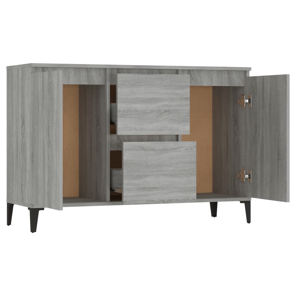 skænk 102x35x70 cm konstrueret træ grå sonoma-eg