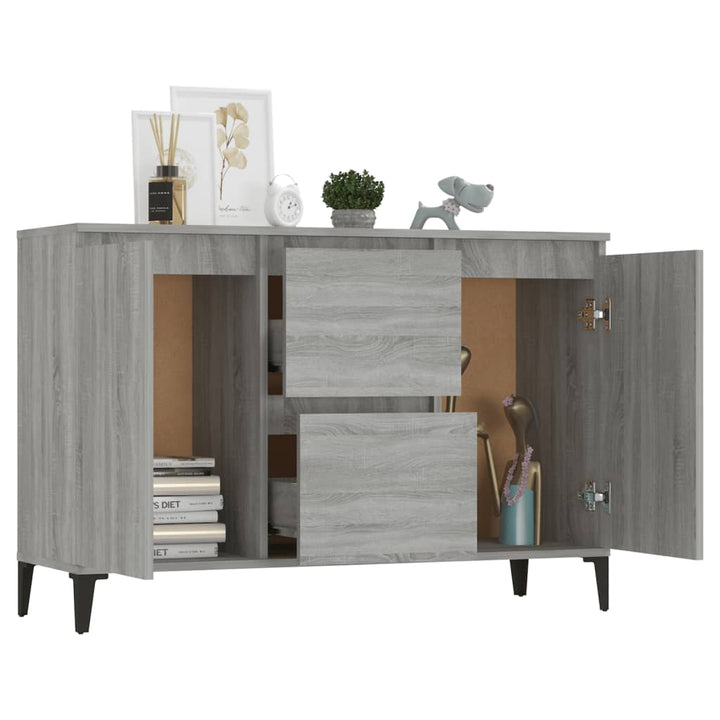 skænk 102x35x70 cm konstrueret træ grå sonoma-eg