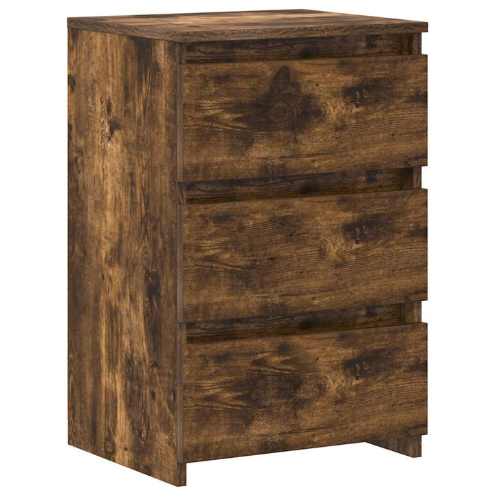sengeborde 2 stk. 40x35x62,5 cm konstrueret træ røget egetræ