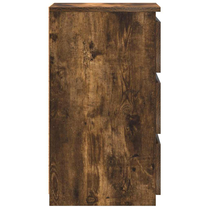 sengeborde 2 stk. 40x35x62,5 cm konstrueret træ røget egetræ