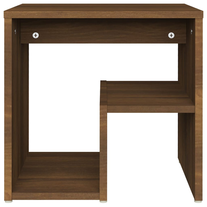 sengeborde 2 stk. 40x30x40 cm konstrueret træ brun egetræ