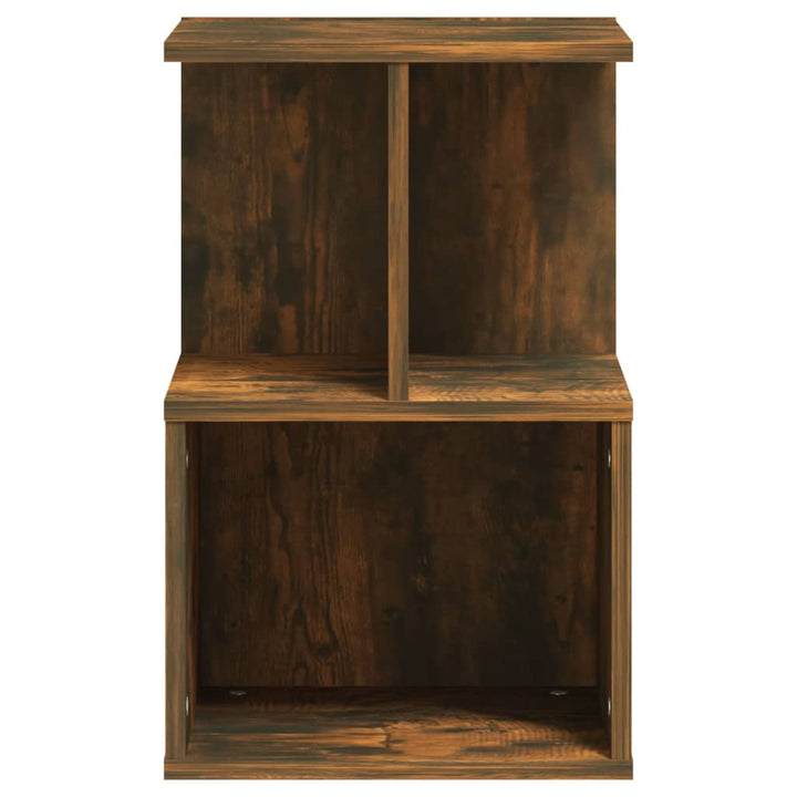 sengeborde 2 stk. 35x35x55 cm konstrueret træ røget egetræ