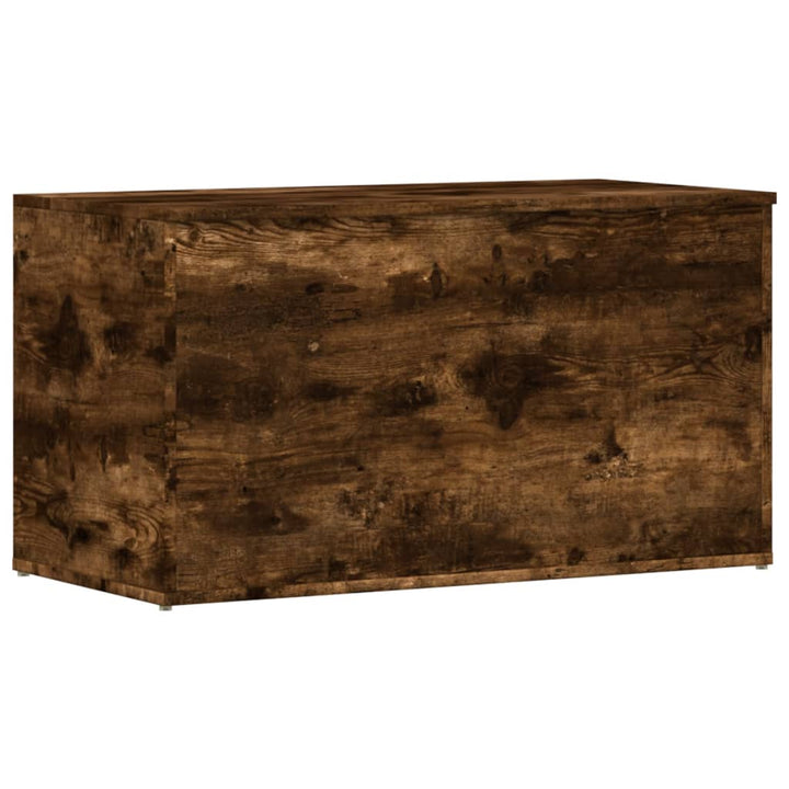 opbevaringskiste 84x42x46 cm konstrueret træ røget egetræsfarve