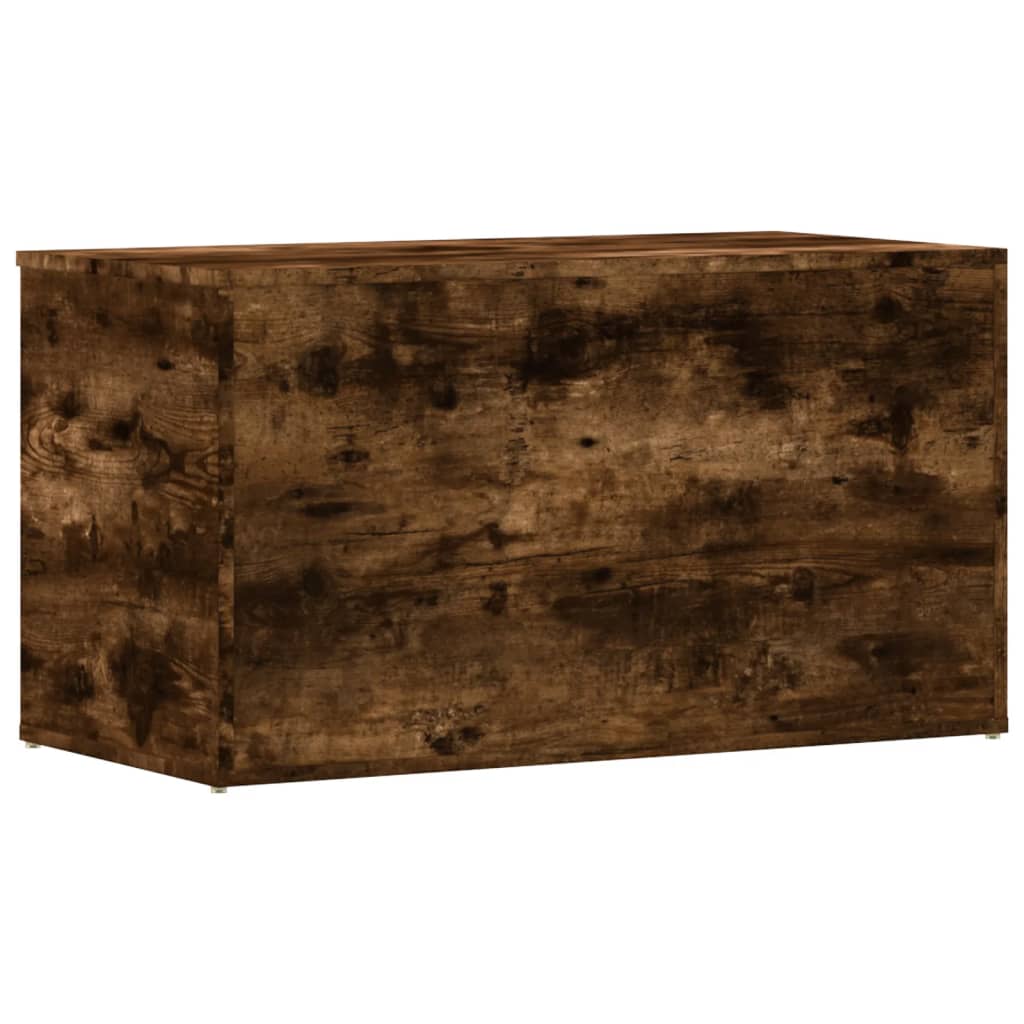 opbevaringskiste 84x42x46 cm konstrueret træ røget egetræsfarve