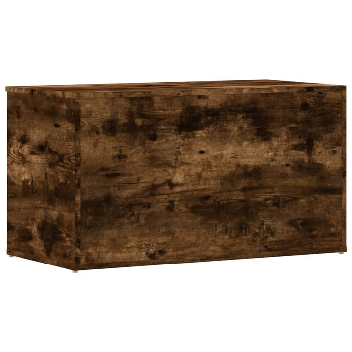 opbevaringskiste 84x42x46 cm konstrueret træ røget egetræsfarve