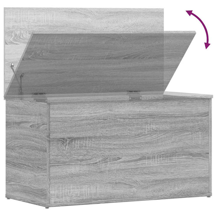 opbevaringskasse 84x42x46 cm konstrueret træ grå sonoma-eg