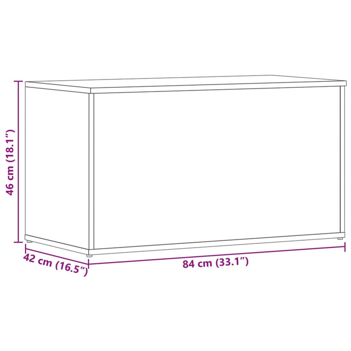 opbevaringskasse 84x42x46 cm konstrueret træ grå sonoma-eg